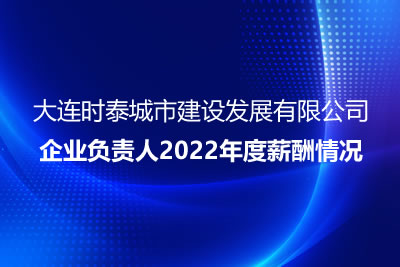 大連時泰城市建設(shè)發(fā)展有限公司 企業(yè)負責(zé)人2022年度薪酬情況 大連時泰城市建設(shè)發(fā)展有限公司 企業(yè)負責(zé)人2022年度薪酬情況